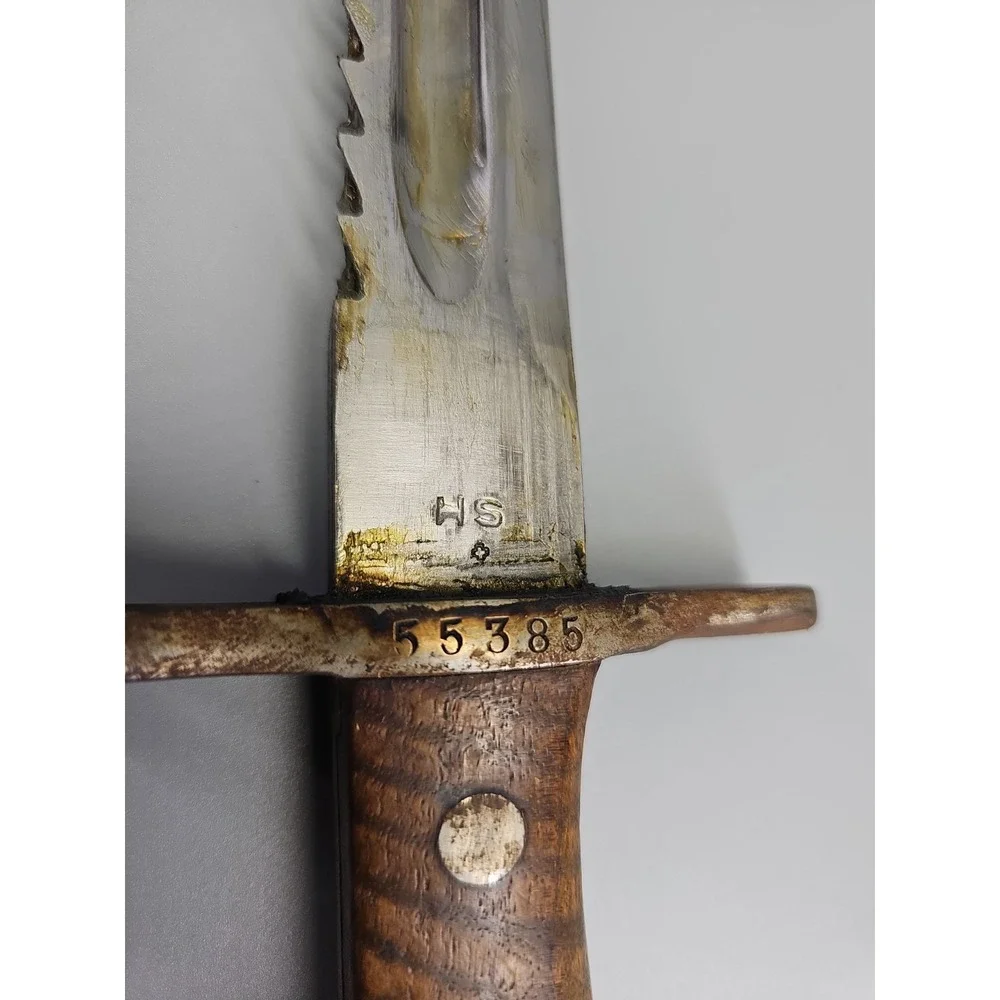 Rare New WWI Swiss Model 1914 Sawback Schmidt Rubin Bayonet‎ H.S. Hans Steimer
